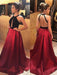 A-Line Halter Sleeveless Sweep/Brush Train With Ruffles Satin Dresses - Prom Dresses