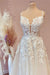 A-Line Lace Wedding Gown with Spaghetti Straps and Tulle