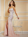 A-Line/Princess Beading Strapless Sleeveless Long Chiffon Dresses - Prom Dresses