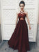 A-Line/Princess Halter Sleeveless Floor-Length Applique Elastic Woven Satin Dresses - Prom Dresses