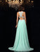 A-Line/Princess High Neck Applique Sleeveless Long Chiffon Dresses - Prom Dresses