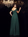 A-Line/Princess Off-the-Shoulder Ruched Sleeveless Long Chiffon Dresses - Prom Dresses