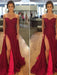A-Line/Princess Off-the-Shoulder Sleeveless Sweep/Brush Train Chiffon Dresses - Prom Dresses