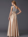 A-Line/Princess One-Shoulder Sleeveless Paillette Long Elastic Woven Satin Dresses - Prom Dresses