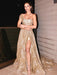 A-Line/Princess One-Shoulder Sleeveless Ruched Sweep/Brush Train Dresses - Prom Dresses