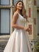 A-Line/Princess Satin Beading V-neck Sleeveless Sweep/Brush Train Dresses - Prom Dresses