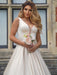 A-Line/Princess Satin Beading V-neck Sleeveless Sweep/Brush Train Dresses - Prom Dresses