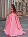 A-Line/Princess Satin Sleeveless Ruffles Off-the-Shoulder Court Train Dresses - Prom Dresses