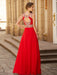 A-line/Princess Scoop Beading Sleeveless Floor-length Chiffon Dresses - Prom Dresses