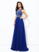 A-line/Princess Scoop Beading Sleeveless Long Chiffon Dresses - Prom Dresses