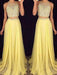 A-Line/Princess Scoop Sleeveless Sweep/Brush Train Beading Chiffon Two Piece Dresses - Prom Dresses