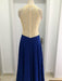 A-Line/Princess Scoop Sleeveless Sweep/Brush Train Beading Chiffon Dresses - Prom Dresses