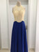 A-Line/Princess Scoop Sleeveless Sweep/Brush Train Beading Chiffon Dresses - Prom Dresses