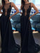 A-Line/Princess Sleeveless Bateau Chiffon Applique Sweep/Brush Train Dresses - Prom Dresses