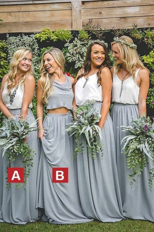 A-Line/Princess Sleeveless Floor-Length V-neck Chiffon Bridesmaid Dresses - Bridesmaid Dresses