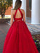 A-Line/Princess Sleeveless Halter Beading Tulle Floor-Length Two Piece Dresses - Prom Dresses