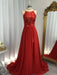 A-Line/Princess Sleeveless Halter Chiffon Applique Sweep/Brush Train Dresses - Prom Dresses