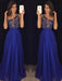 A-Line/Princess Sleeveless One-Shoulder Floor-Length Beading Chiffon Dresses - Prom Dresses