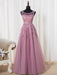 A-Line/Princess Sleeveless Scoop Floor-Length Tulle Beading Dresses - Prom Dresses