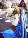 A-Line/Princess Sleeveless Spaghetti Straps Chiffon Pleats Court Train Dresses - Prom Dresses