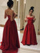 A-Line/Princess Sleeveless Strapless Sweep/Brush Train Ruffles Stain Dresses - Prom Dresses