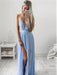 A-Line/Princess Spaghetti Straps Sleeveless Chiffon Ruched Floor-Length Dresses - Prom Dresses