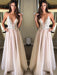 A-Line/Princess Spaghetti Straps Sleeveless Sweep/Brush Train Applique Chiffon Dresses - Prom Dresses