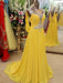 A-line/Princess Straps Sleeveless Beading Sweep/Brush Train Chiffon Dresses - Prom Dresses
