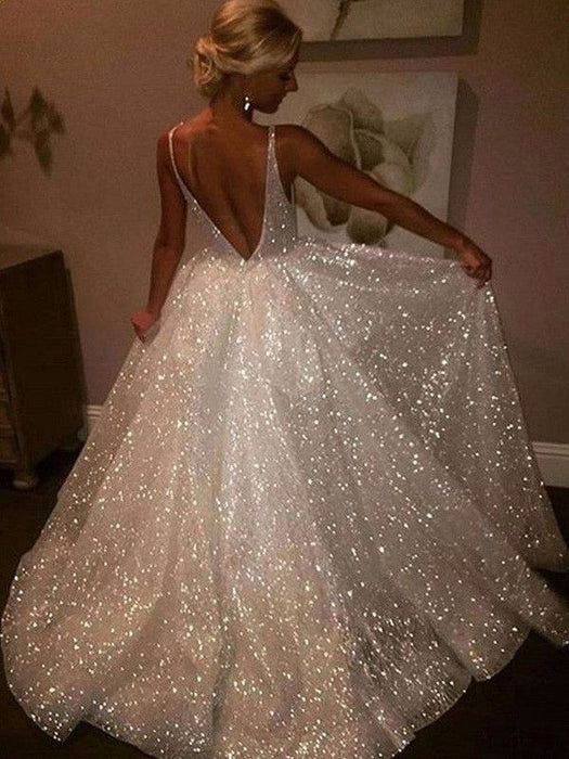 A-Line/Princess Wedding Dress Sweep/Brush Train On Sale-Bridelily A-Line/Princess Wedding Dress Sweep/Brush Train On Sale-Bridelily