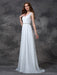 A-line/Princess V-neck Beading Sleeveless Long Chiffon Dresses - Prom Dresses