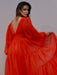 A-Line/Princess V-neck Long Sleeves 3D Chiffon Ruffles Sweep/Brush Train Dresses - Prom Dresses