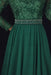 A-Line/Princess V-Neck Long Sleeves Sweep/Brush Train Lace Chiffon Dresses - Prom Dresses