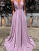 A-Line/Princess V-neck Ruffles Sleeveless Sweep/Brush Train Dresses - Prom Dresses