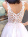 A-Line/Princess V-neck Sleeveless Applique Tulle Floor-Length Dresses - Prom Dresses