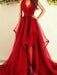 A-Line/Princess V-Neck Sleeveless Asymmetrical Ruffles Organza Dresses - Prom Dresses