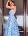 A-Line/Princess V-neck Tulle Applique Floor-Length Sleeveless Dresses - Prom Dresses