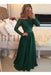 A-Line Prom Dresses Floor Length Long Sleeves Evening Dress - Prom Dresses