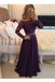 A-Line Sheer Neckline Prom Dresses Floor Length Long Sleeves Evening Dress - Prom Dresses