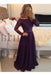 A-Line Sheer Neckline Prom Dresses Floor Length Long Sleeves Evening Dress - Prom Dresses