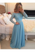 A-Line Prom Dresses Floor Length Long Sleeves Evening Dress - Prom Dresses