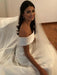 vintage wedding dresses 2021 off the shoulder short sleeve a line satin traditional bridal gowns with sweep train