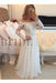 A-Line Sheer Neckline Prom Dresses Floor Length Long Sleeves Evening Dress - Prom Dresses