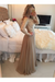 A-Line Prom Dresses Floor Length Long Sleeves Evening Dress - Prom Dresses