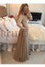 A-Line Prom Dresses Floor Length Long Sleeves Evening Dress - Prom Dresses