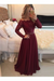 A-Line Sheer Neckline Prom Dresses Floor Length Long Sleeves Evening Dress - Prom Dresses