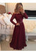 A-Line Sheer Neckline Prom Dresses Floor Length Long Sleeves Evening Dress - Prom Dresses