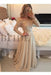 A-Line Sheer Neckline Prom Dresses Floor Length Long Sleeves Evening Dress - Prom Dresses
