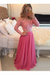 A-Line Sheer Neckline Prom Dresses Floor Length Long Sleeves Evening Dress - Prom Dresses