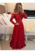 A-Line Sheer Neckline Prom Dresses Floor Length Long Sleeves Evening Dress - Prom Dresses