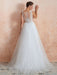 Wedding Dress 2021 A Line Sleeveless Lace Floor Length Tulle Bridal Gowns With Train